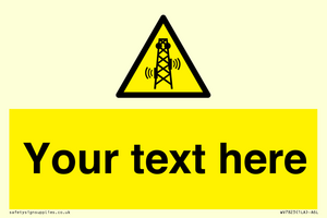 Custom warning RF radiation transmitter